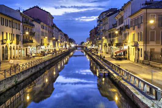 Naviglio Grande canal in the evening, Milan Wall Mural