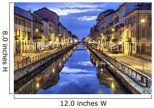 Naviglio Grande canal in the evening, Milan Wall Mural