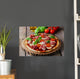 pizza with mozzarella and prosciutto, tomatoes Wall Mural