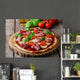 pizza with mozzarella and prosciutto, tomatoes Wall Mural