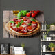pizza with mozzarella and prosciutto, tomatoes Wall Mural