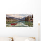 Red canoe on Emerald Lake Wall Mural