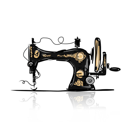 Sewing machine retro sketch for your design Wall Decal