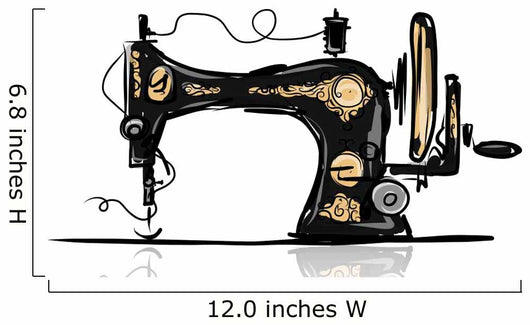Sewing machine retro sketch for your design Wall Decal