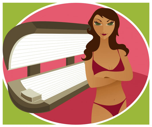 tanning bed brunette Wall Mural