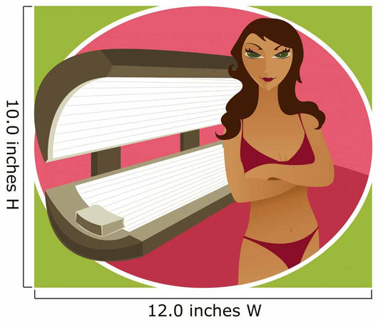 tanning bed brunette Wall Mural
