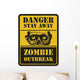 Warning Sign Zombie Wall Decal