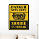 Warning Sign Zombie Wall Decal