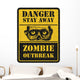 Warning Sign Zombie Wall Decal