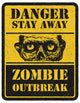 Warning Sign Zombie Wall Decal