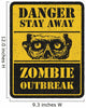 Warning Sign Zombie Wall Decal