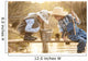 Boy fishes on a bridge on the lake Wall Mural