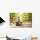 Boy traveler exploring route map Wall Mural