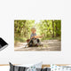 Boy traveler exploring route map Wall Mural