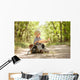 Boy traveler exploring route map Wall Mural