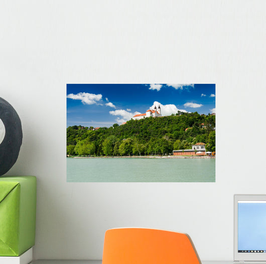 View to the benedictine abbey in Tihany, Hungary Wall Mural