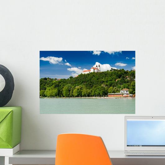 View to the benedictine abbey in Tihany, Hungary Wall Mural
