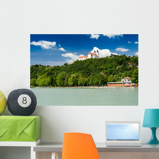 View to the benedictine abbey in Tihany, Hungary Wall Mural