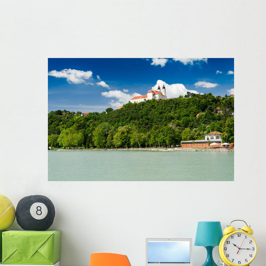 View to the benedictine abbey in Tihany, Hungary Wall Mural