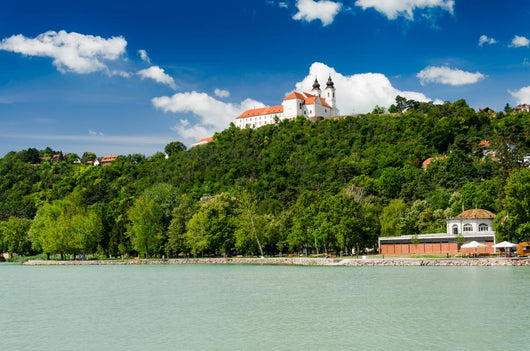 View to the benedictine abbey in Tihany, Hungary Wall Mural