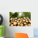 Wooden Logs with Forest Wall Mural
