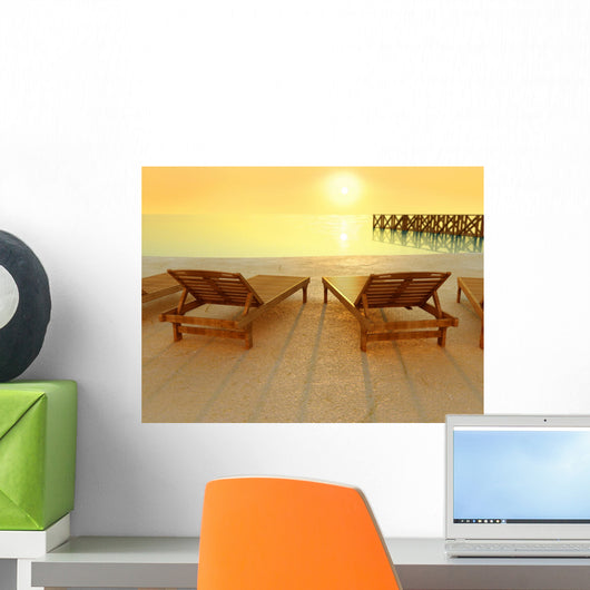 Sunset at the beach Wall Mural