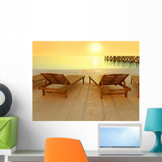 Sunset at the beach Wall Mural