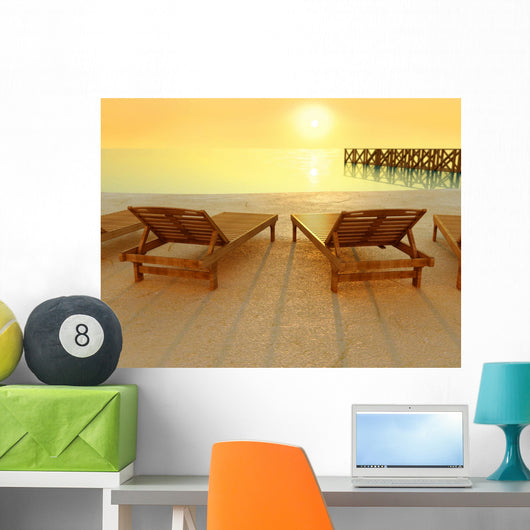 Sunset at the beach Wall Mural