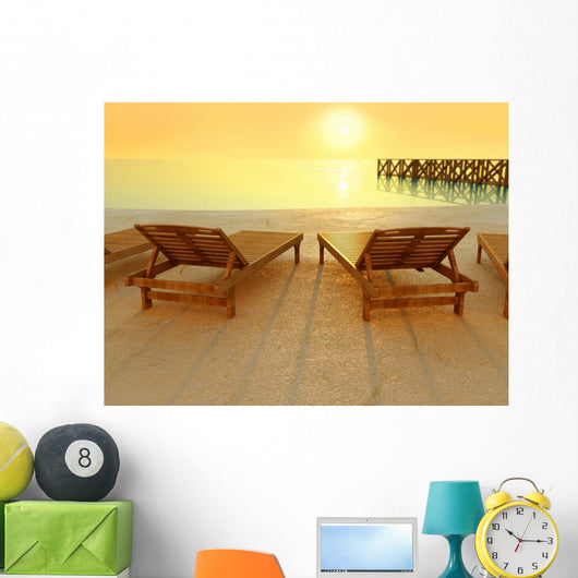 Sunset at the beach Wall Mural
