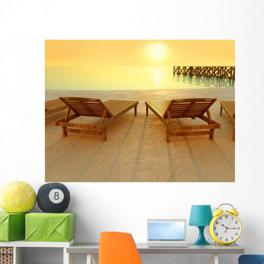 Sunset at the beach Wall Mural