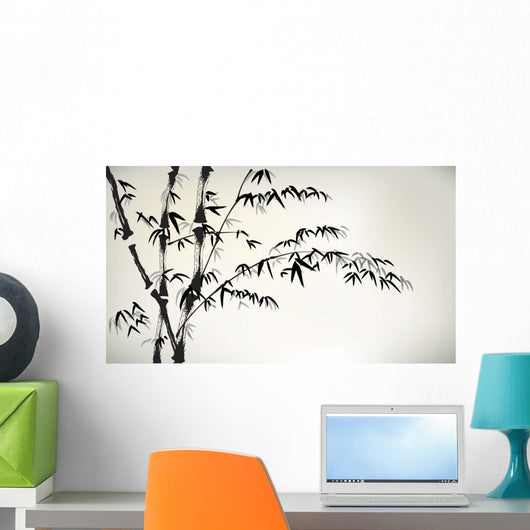 ink painted bamboo Wall Mural