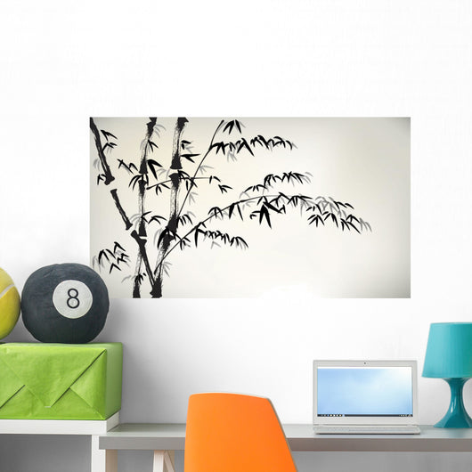 ink painted bamboo Wall Mural