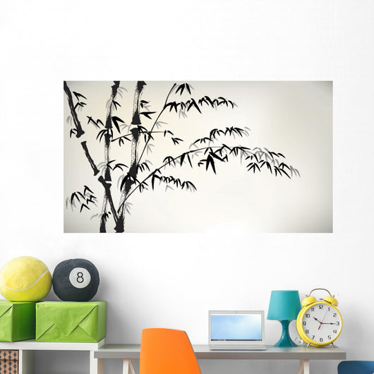 ink painted bamboo Wall Mural