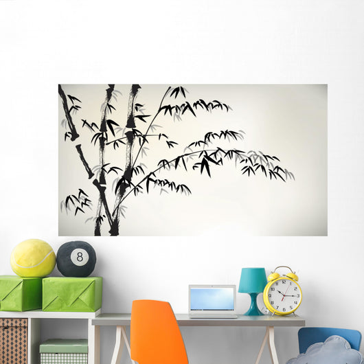 ink painted bamboo Wall Mural