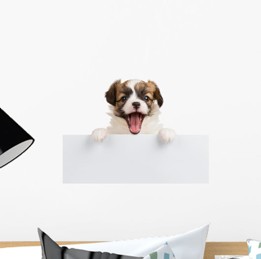 Puppy Papillon with Open Wall Decal