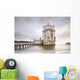 Belem Tower on the Tagus river in the sunset, famous city landma Wall Mural