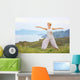 Senior woman doing yoga exercises Wall Mural