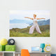 Senior woman doing yoga exercises Wall Mural