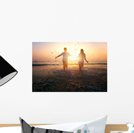 happy family on the beach Wall Mural
