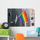 Rainbow flag on the wall Wall Mural