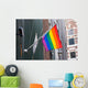 Rainbow flag on the wall Wall Mural