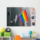 Rainbow flag on the wall Wall Mural