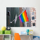 Rainbow flag on the wall Wall Mural