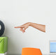 beautiful woman hand pointing a finger in the blank Wall Decal