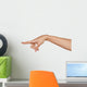 beautiful woman hand pointing a finger in the blank Wall Decal