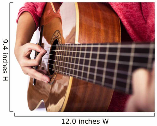 Closeup of girl´s hands playing acoustic quitar Wall Mural