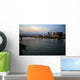 Cincinnati skyline from Newport, KY with riverboat at night. Wall Mural
