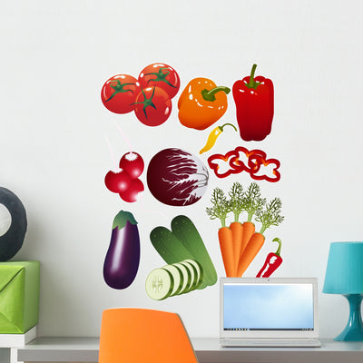 Vegetables Wall Stickers shown on a wall
