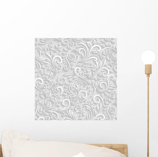 Floral 3d Seamless Background Wall Mural