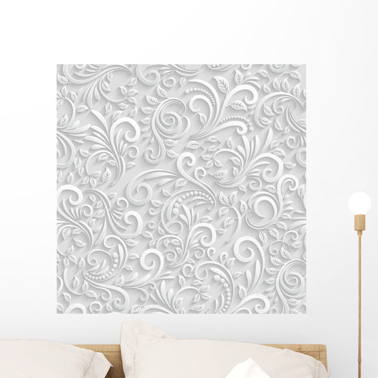 Floral 3d Seamless Background Wall Mural